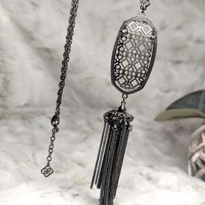 Kendra Scott Rayne Necklace with Tassel in Black